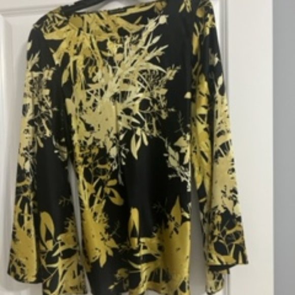Josie Natori Silk Top with Bell Sleeves - Picture 3 of 3